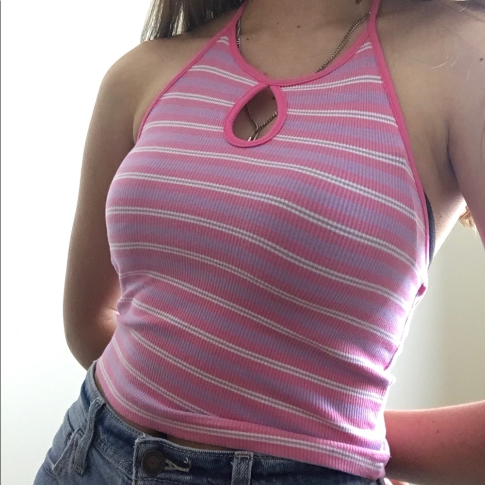 Women’s striped halter top